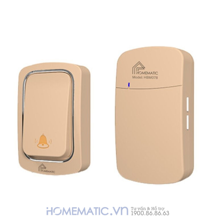 Chuông Cửa Không Dây Không Pin Homematic Hbm078 bộ màu vàng