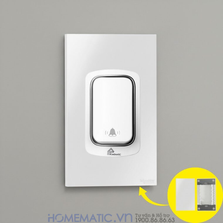 Chuông Cửa Không Dây Không Pin Homematic Hbm078 lắp trên mặt nắp ổ âm tường