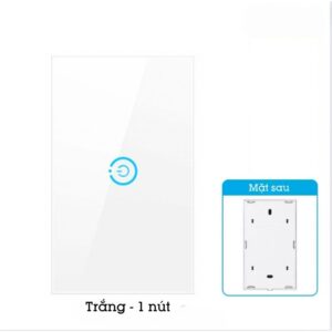 Công Tắc Cảm ứng Chạm Không Dây Dán Tường Mặt Kính Phát Sóng Homematic HMRBG 1 phím trắng