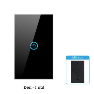 Công Tắc Cảm ứng Chạm Không Dây Dán Tường Mặt Kính Phát Sóng Homematic HMRBG 1 phím đen