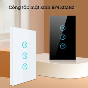 Công Tắc Cảm ứng Chạm Không Dây Dán Tường Mặt Kính Phát Sóng Homematic Hmrbg