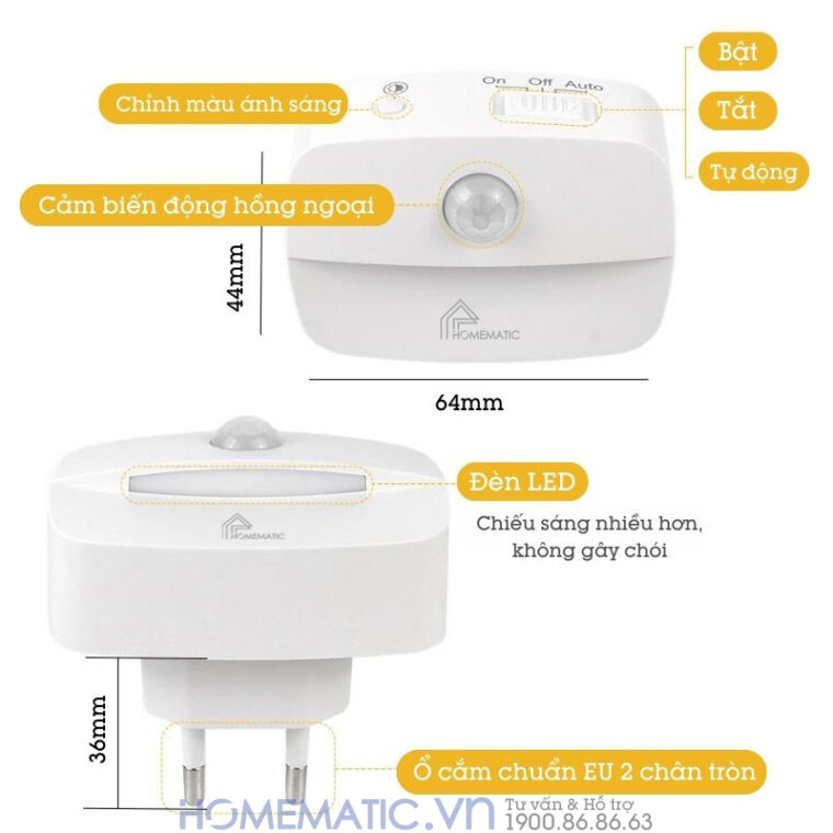 chi tiết Đèn Ngủ Cảm ứng Thông Minh Tiết Kiệm điện Zn07