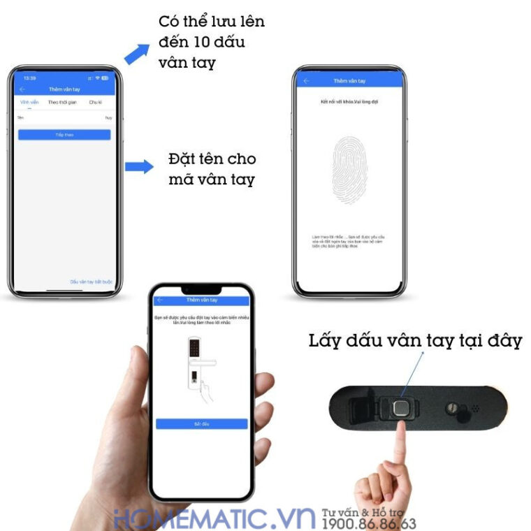 hướng dẫn lấy dấu vân tay trên khóa chống trộm xe máy