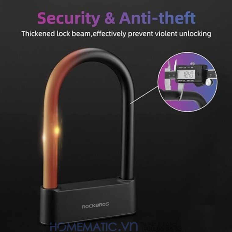 Khóa Chống Trộm Xe Máy Khóa Càng Xe Máy Vân Tay Thông Minh Jinjian J818