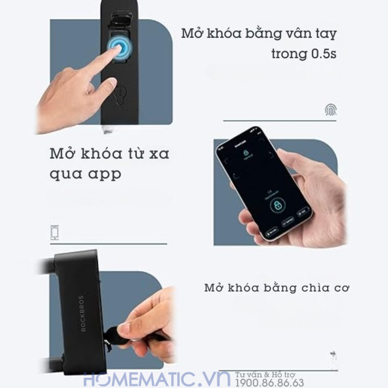 Khóa Chống Trộm Xe Máy Khóa Càng Xe Máy Vân Tay Thông Minh Jinjian J818