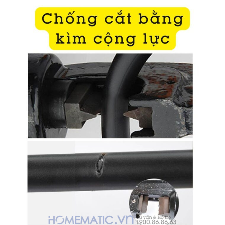 Khóa Chống Trộm Xe Máy Khóa Càng Xe Máy Vân Tay Thông Minh Jinjian J818 chống cắt bằng kìm cộng lực
