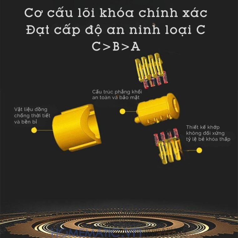 Khóa Chống Trộm Xe Máy Khóa Càng Xe Máy Vân Tay Thông Minh Jinjian J818 đạt cấp độ C
