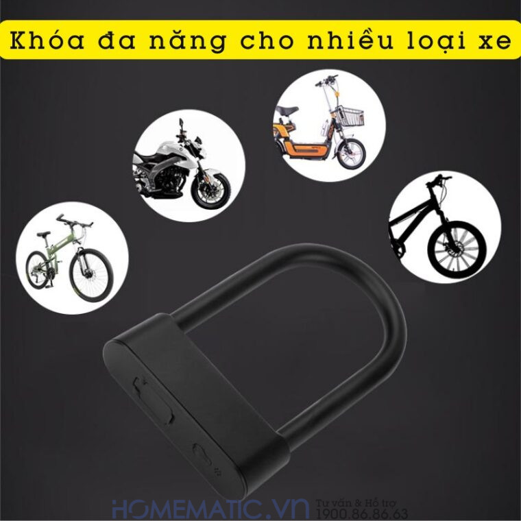 Khóa Chống Trộm Xe Máy Khóa Càng Xe Máy Vân Tay Thông Minh Jinjian J818 khóa đa năng cho nhiều loại xe