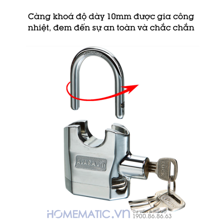 Ổ Khóa Hú Chống Trộm Nhà Chống Cắt Báo động Chống Nước Df8325 càng khoá bền bỉ