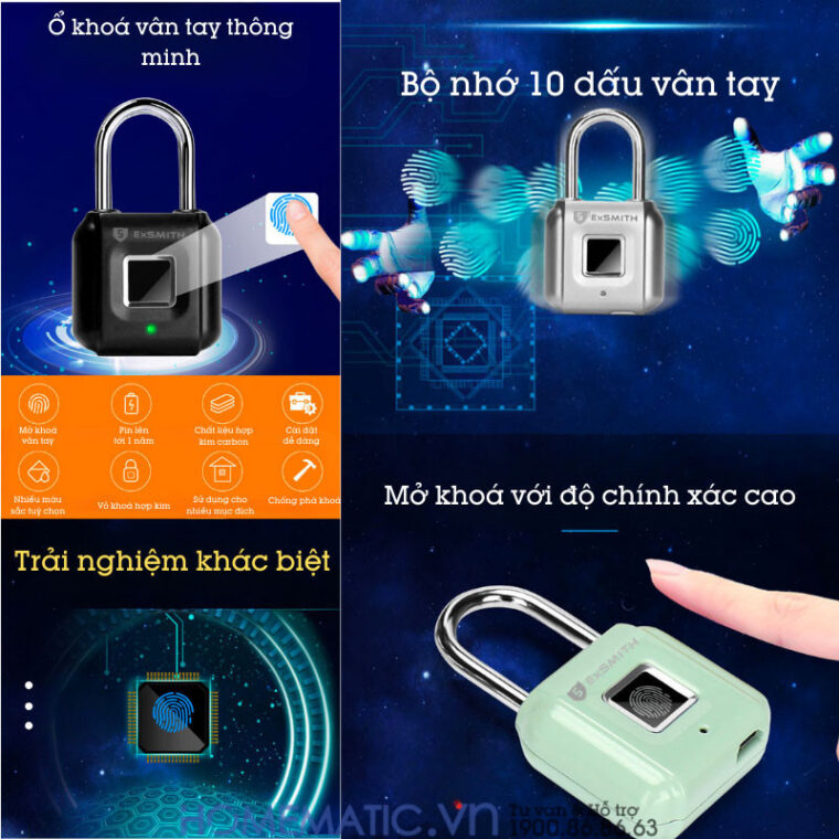 Ổ Khóa Mini Khoá Vali Nhỏ Khóa Tủ Vân Tay M100 đa dạng các tính năng