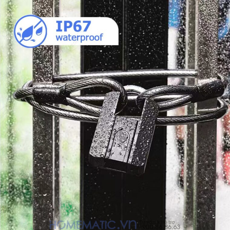 Ổ Khóa Vân Tay Chống Trộm Kèm Chìa Exsmith P303 chống nước