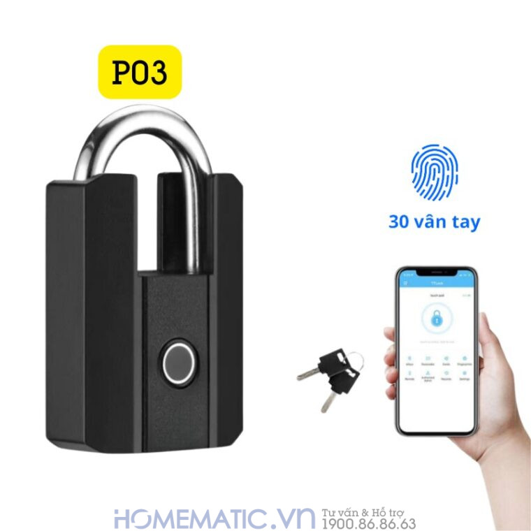 Ổ Khóa Vân Tay Chống Trộm Kèm Chìa Exsmith P30