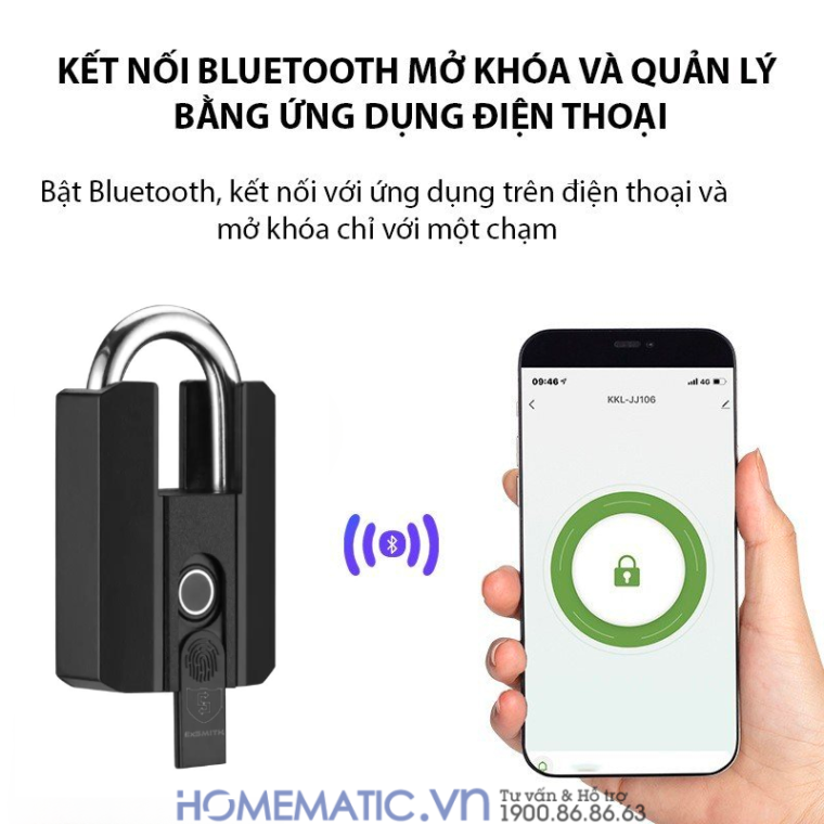 Ổ Khóa Vân Tay Exsmith P303 kết nối bluetooth
