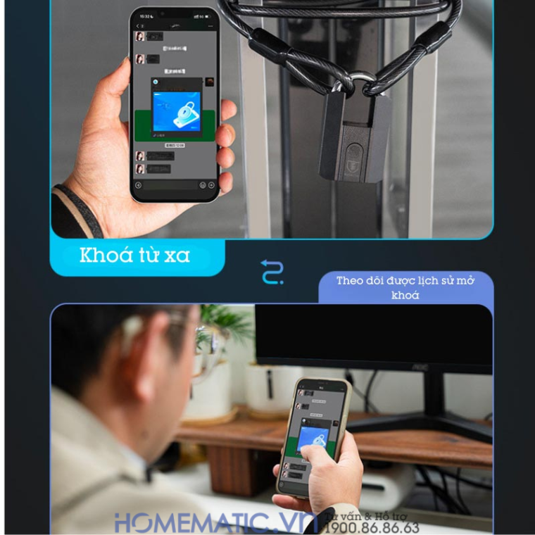 Mở khoá từ xa với ổ khoá vân tay Exsmith P303