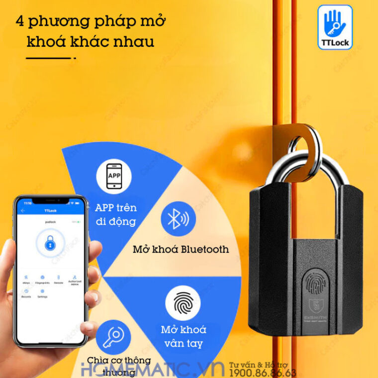 Ổ Khóa Vân Tay Exsmith P303 nhiều cách mở khoá