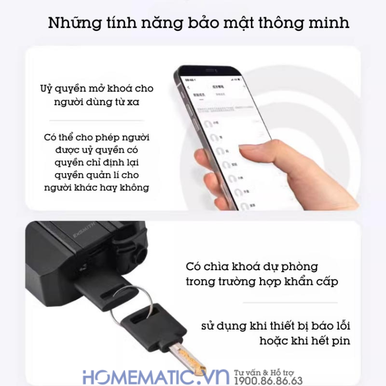 Ổ khoá vân tay Exsmith P303 với tính năng bảo mật thông minh