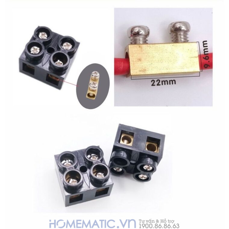 Cầu đấu 60a Nối Dây điện Bắt Vít Chịu Tải đồng Nguyên Khối Mini Tc602