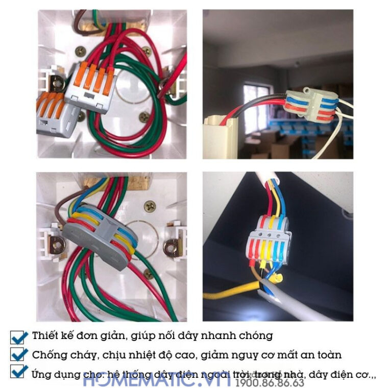 Cút Nối đầu Nối Dây điện Nhanh 3 Cổng Ra 6 Kv633