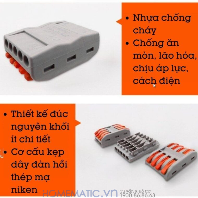 Cút Nối đầu Nối Dây điện Nhanh 4 Cổng Ra 4 Kv774-4p4c