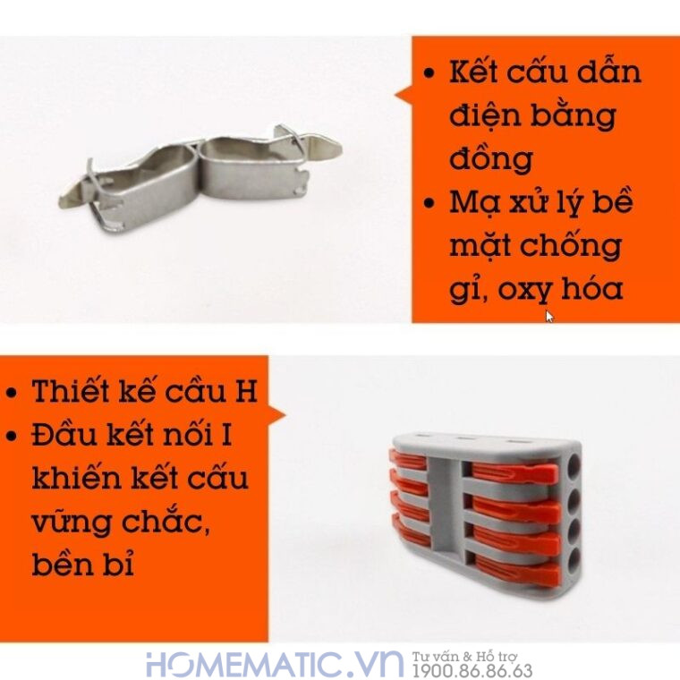 Cút Nối đầu Nối Dây điện Nhanh 4 Cổng Ra 4 Kv774-4p4c