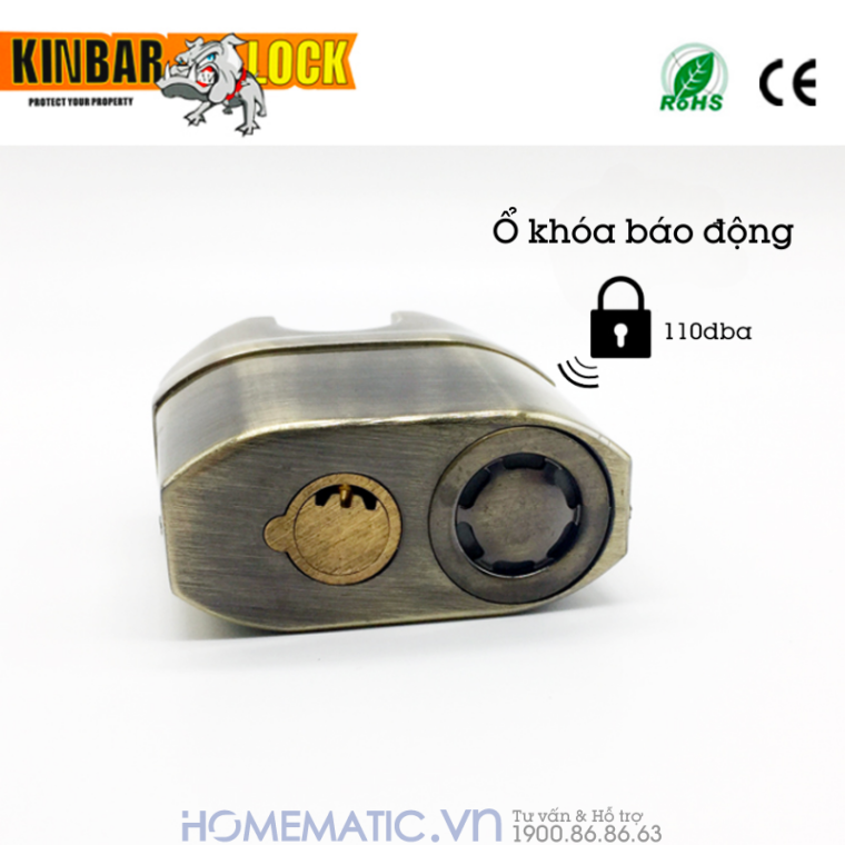 Ổ Khóa Chống Trộm Có Chuông Kêu Chống Nước Mưa Chống Cắt Kinbar K206c mặt dưới