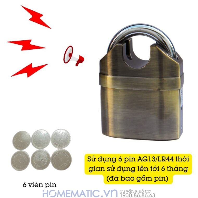 Ổ Khóa Chống Trộm Có Chuông Kêu Chống Nước Mưa Chống Cắt Kinbar K206c