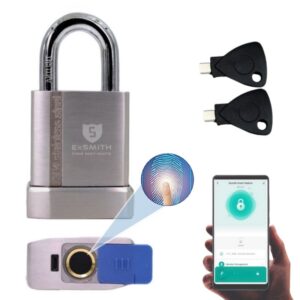 Ổ Khóa Cổng Vân Tay Ngoài Trời Chống Nước Cao Cấp Kèm Chìa điện Tử Exsmith Epl170