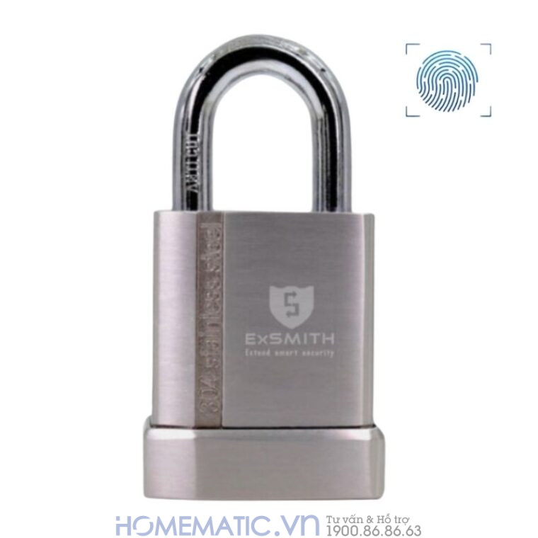 Ổ Khóa Cổng Vân Tay Ngoài Trời Chống Nước Cao Cấp Kèm Chìa điện Tử Exsmith Epl170