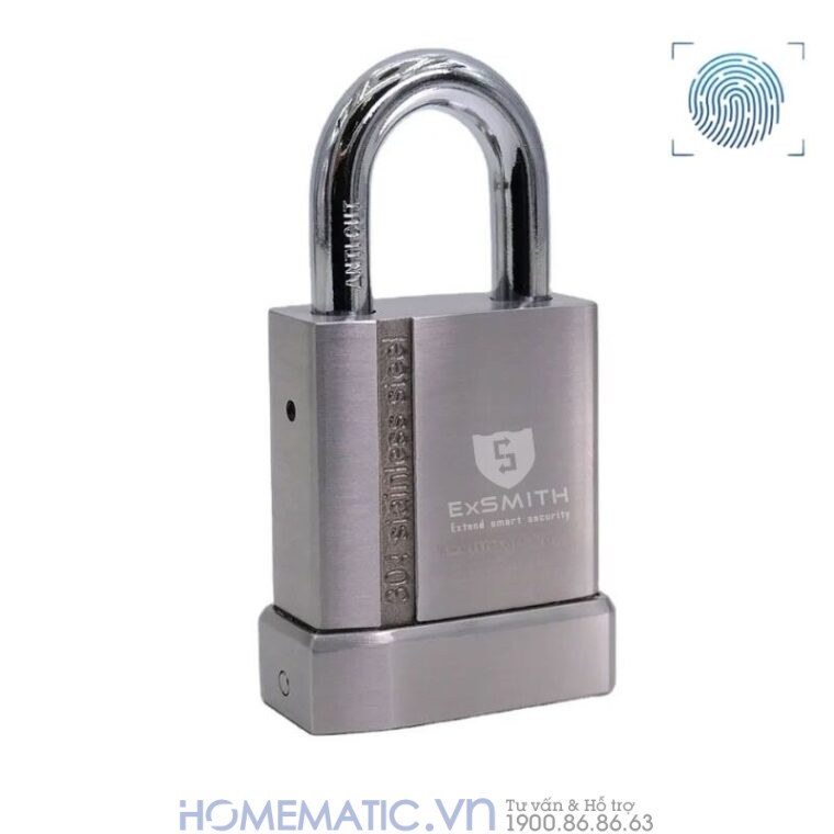 Ổ Khóa Cổng Vân Tay Ngoài Trời Chống Nước Cao Cấp Kèm Chìa điện Tử Exsmith Epl170