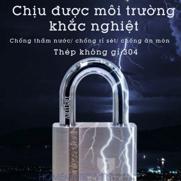 Ổ Khóa Cổng Vân Tay Ngoài Trời Chống Nước Cao Cấp Kèm Chìa điện Tử Exsmith Epl170