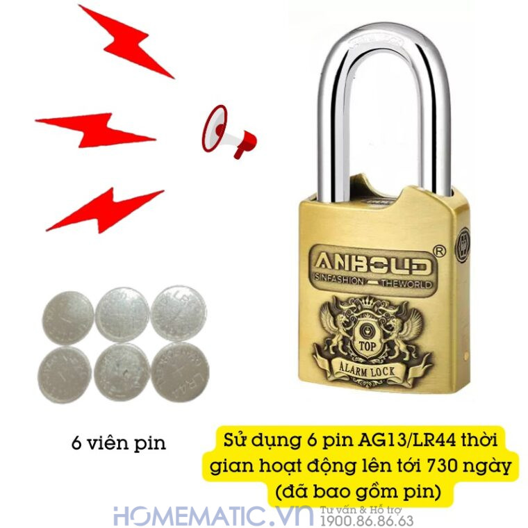 Ổ Khóa Cửa Chống Trộm Phát Tiếng Kêu Báo động Chống Nước Cao Cấp Anboud Al-60 Ổ Khóa Cửa Chống Trộm Phát Tiếng Kêu Báo động Chống Nước Cao Cấp Anboud Al-60
