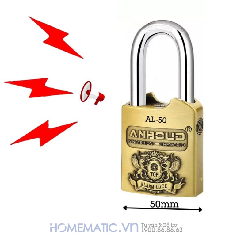 Ổ Khóa Cửa Chống Trộm Phát Tiếng Kêu Báo động Chống Nước Cao Cấp Anboud Al-50