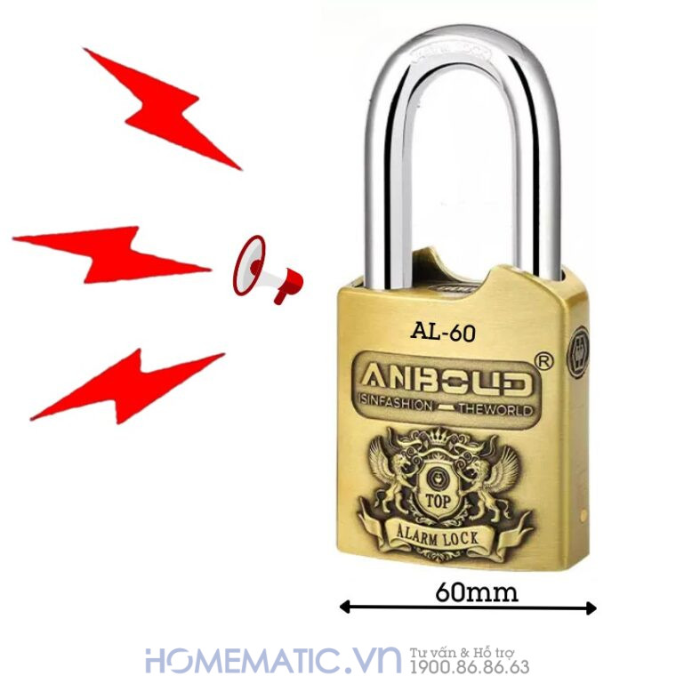 Ổ Khóa Cửa Chống Trộm Phát Tiếng Kêu Báo động Chống Nước Cao Cấp Anboud Al-60