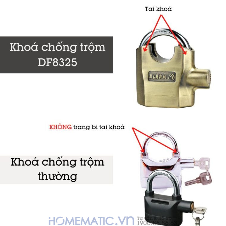 Ổ Khóa Hú Chống Trộm Nhà Chống Cắt Báo động Chống Nước Df8325 Ổ Khóa Hú Chống Trộm Nhà Chống Cắt Báo động Chống Nước Df8325