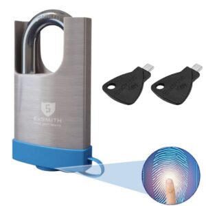 Ổ Khoá Vân Tay Cửa Cổng Chống Cắt Chống Nước Cao Cấp Kèm Chìa điện Tử Exsmith Epl365