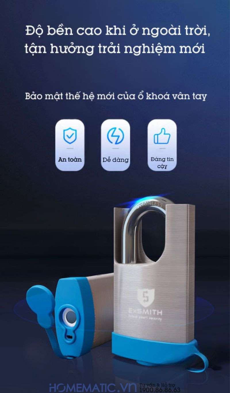 Ổ Khoá Vân Tay Cửa Cổng Chống Cắt Chống Nước Cao Cấp Kèm Chìa điện Tử Exsmith Epl365 độ bền cao Ổ Khoá Vân Tay Cửa Cổng Chống Cắt Chống Nước Cao Cấp Kèm Chìa điện Tử Exsmith Epl365 độ bền cao