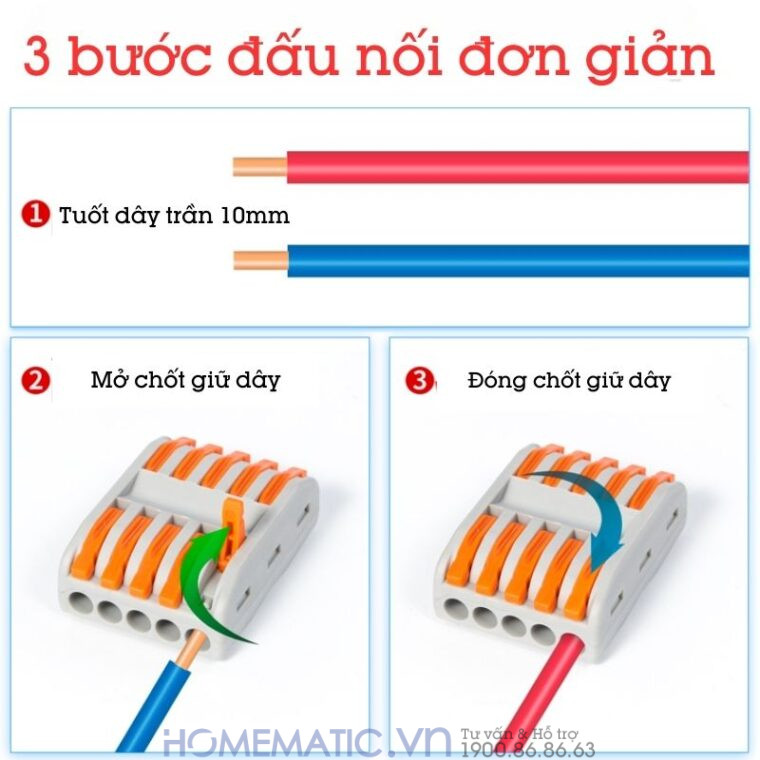 Cút Nối đầu Nối Dây điện Nhanh 5 Cổng Ra 5 Kv774-5p5c