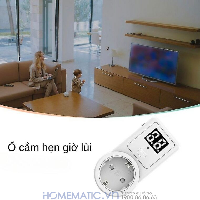 Ổ Cắm Hẹn Giờ Lùi ổ điện Hẹn Giờ Al09-2d