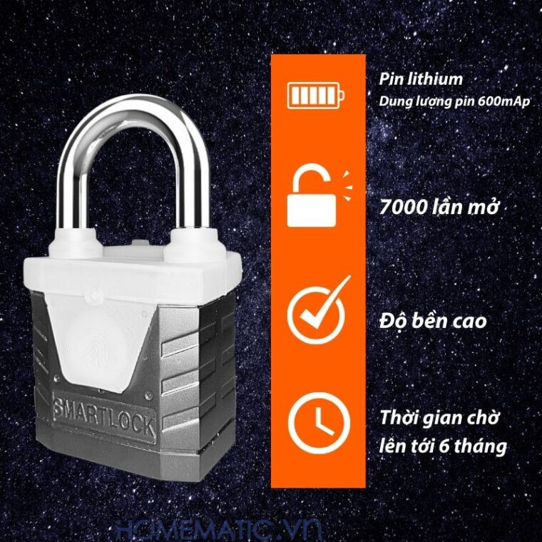 Ổ Khóa Vân Tay Chống Nước Chống Trộm Loại To Exsl mở khoá vân tay