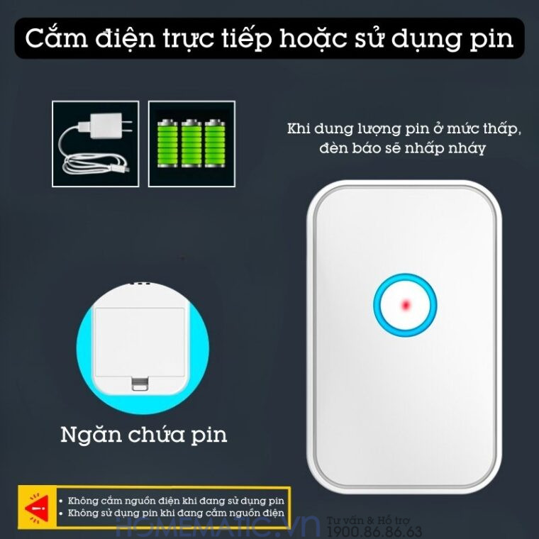 Chuông Báo Mở Cửa Báo Khách Báo Trộm Cacazi M28d sử dụng pin