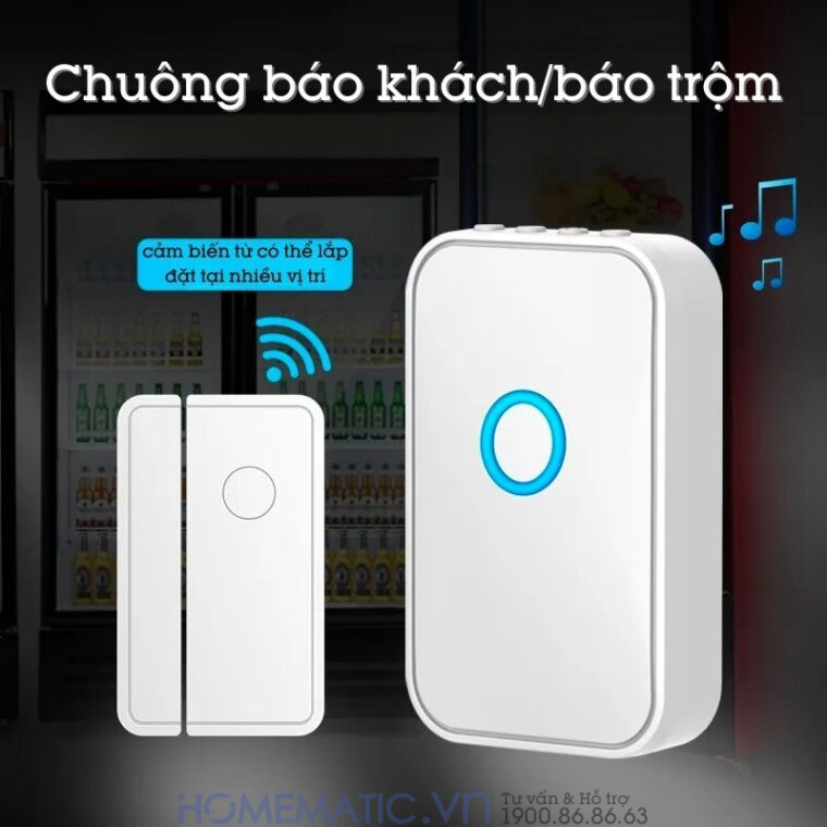 Chuông Báo Mở Cửa Báo Khách Báo Trộm Cacazi M28d lắp đặt
