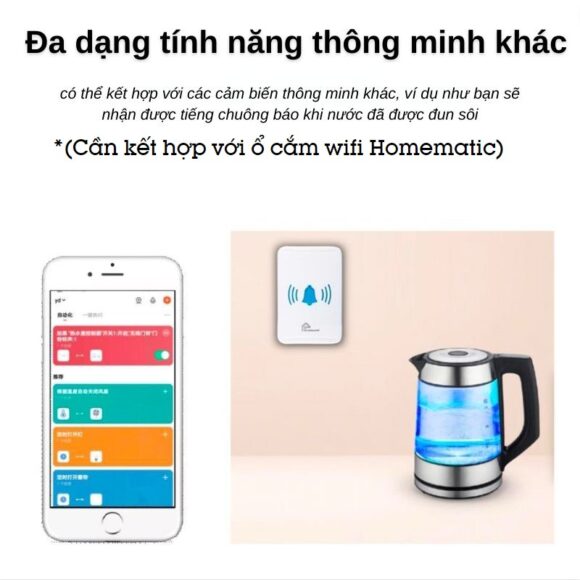 Chuông Cửa Thông Minh Wifi Không Dùng Pin Homematic Ml001 kết hợp với ổ cắm wifi tạo ngữ cảnh