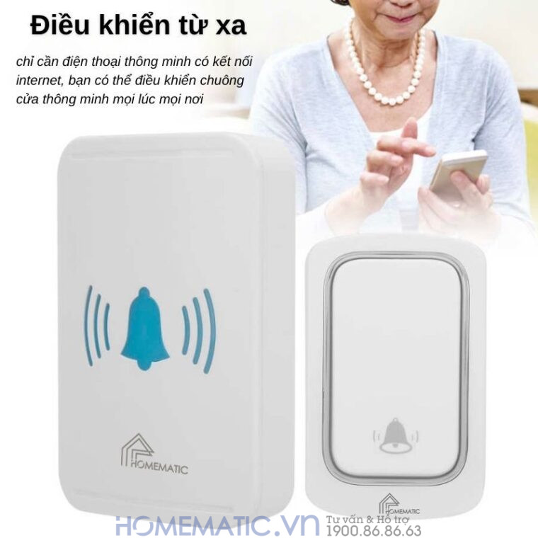 Chuông Cửa Wifi Thông Minh Không Dùng Pin Homematic Ml001 cho người già sử dụng