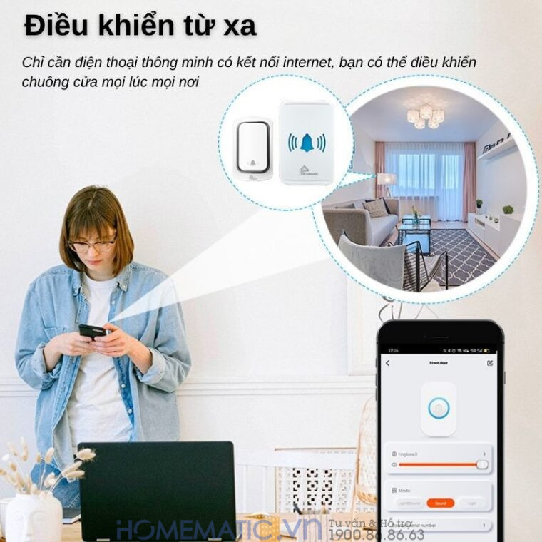 Chuông Cửa Wifi Thông Minh Không Dùng Pin Homematic Ml001 điều khiển từ xa Chuông Cửa Wifi Thông Minh Không Dùng Pin Homematic Ml001 điều khiển từ xa