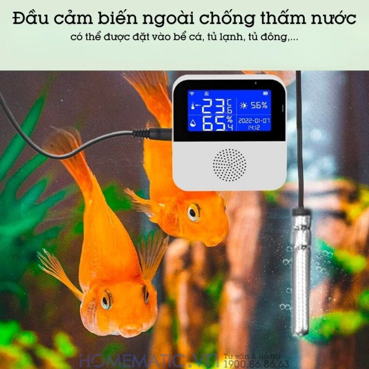 Nhiệt ẩm Kế Wifi Tuya Th200 Cảnh Báo đo Nhiệt độ độ ẩm Phòng