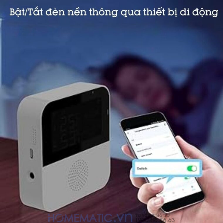 Nhiệt ẩm Kế Wifi Tuya Th200 Cảnh Báo đo Nhiệt độ độ ẩm Phòng cảm biến đầu dò chống thấm nước