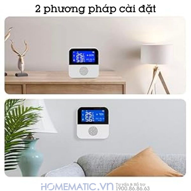 Nhiệt ẩm Kế Wifi Tuya Th200 Cảnh Báo đo Nhiệt độ độ ẩm Phòng lắp đặt dễ dàng