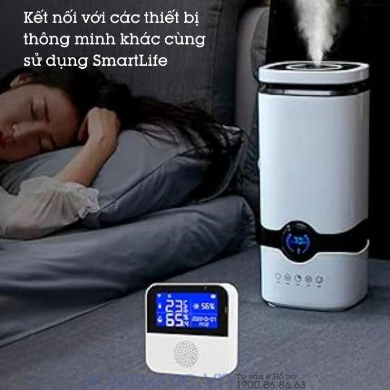Nhiệt ẩm Kế Wifi Tuya Th200 Cảnh Báo đo Nhiệt độ độ ẩm Phòng