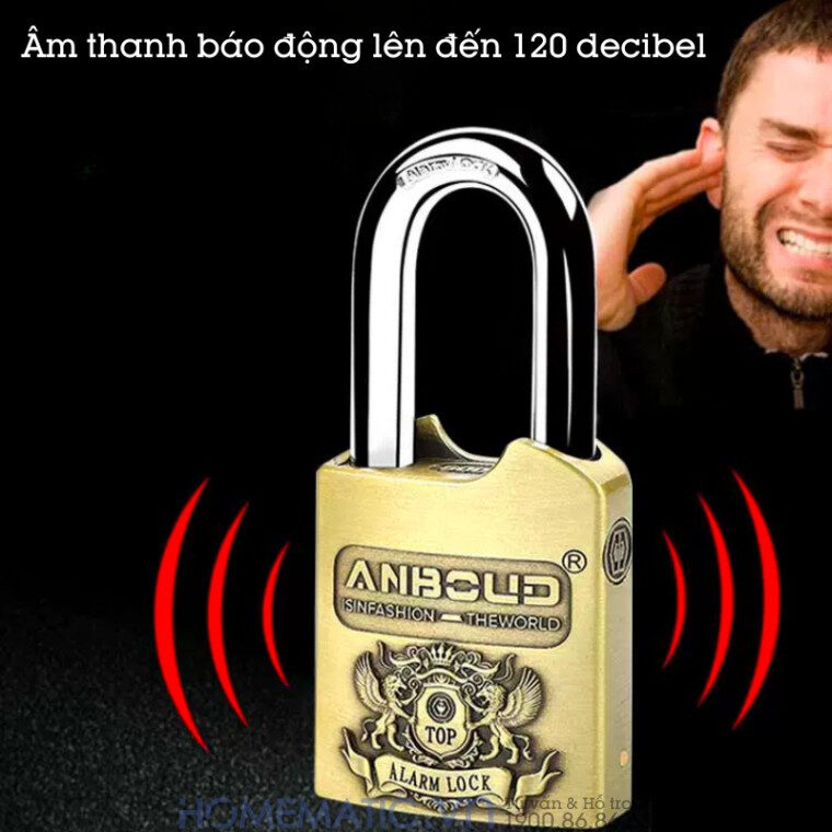 Ổ khóa chống trộm có âm thanh báo động Ổ khóa chống trộm có âm thanh báo động