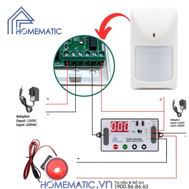 Ví dụ cách lắp đặt thiết bị báo trộm có dây Ví dụ cách lắp đặt thiết bị báo trộm có dây